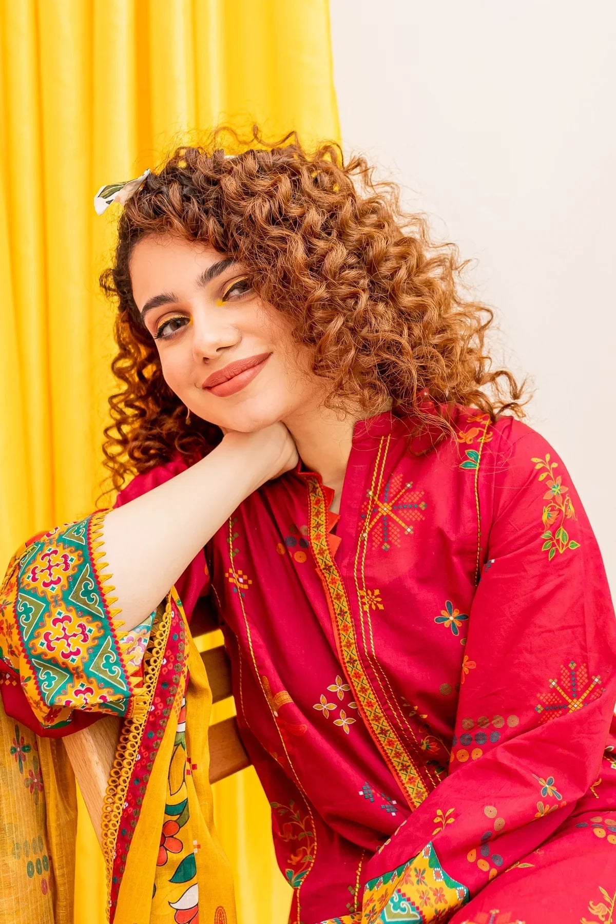 bareeze - 3PC EMBROIDERED LAWN SUIT PRINTED DUPPATA