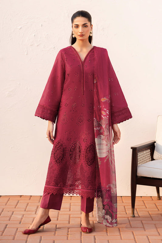 BAROQUE - 3PC Chickenkari Lawn Shirt And Printed Dupatta With Trouser
