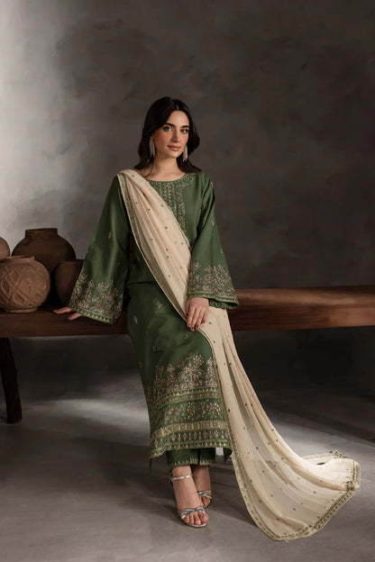 BATIK Lawn-3PC Embroidered with Lawn Embroidered Dupatta-1176