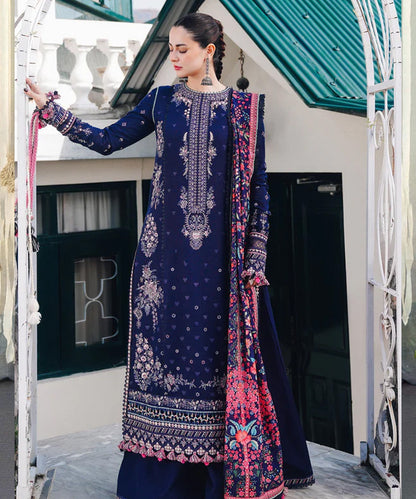 Hussain Rehar Lawn 3PC Embroidered with Digital Printed Dupatta-1100