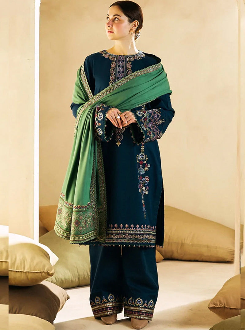 ZARA SHAHJAHAN Lawn 3PC Embroidered with Lawn Embroidered Dupatta -1102