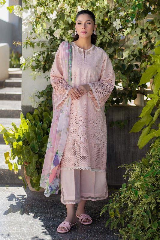 BAROQUE - 3PC EMBROIDERED LAWN SHIRT AND PRINTED DUPPATA WITH EMBROIDERED TROUSER