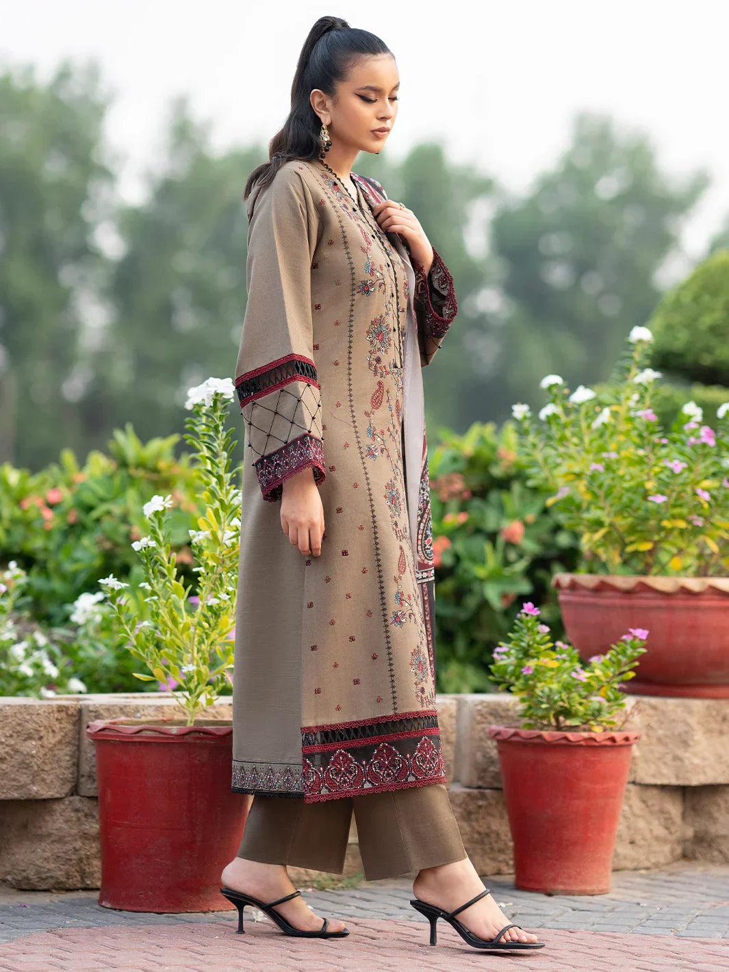 Charizma Lawn 3PC Embroidered With Digital Printed Dupatta- 1048