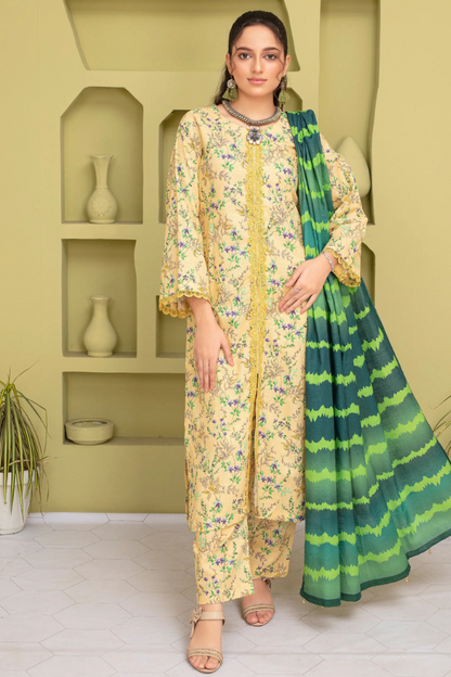 CREATION KHADDAR 3PC WITH KHADDAR PRINTED SHIRT & TROUSER-901