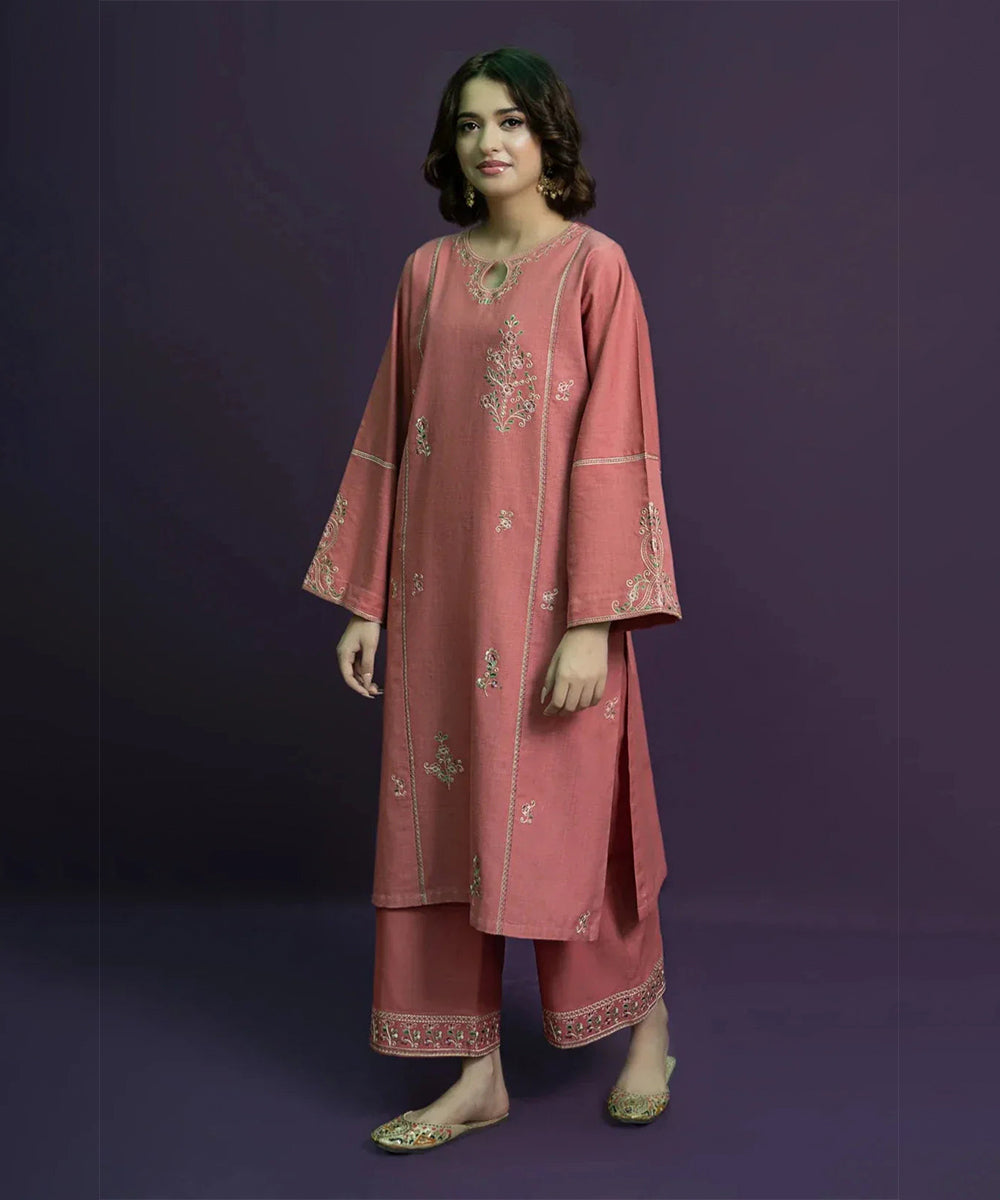 URGE Dhanak 2PC Embroidered With Embroidered Trouser-299