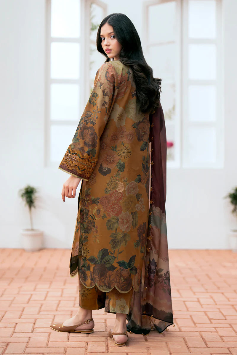 BAROQUE - 3PC Lawn Printed Shirt With Voile Printed Dupatta-1507