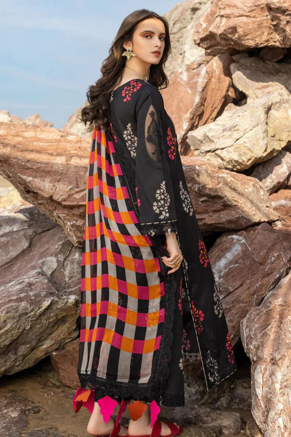 BAROQUE - 3PC Lawn Printed Shirt With Voile Printed Dupatta-1503