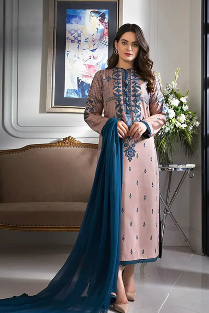 Asim Jofa Dhanak 3PC Embroidered With Chiffon Dupatta-142