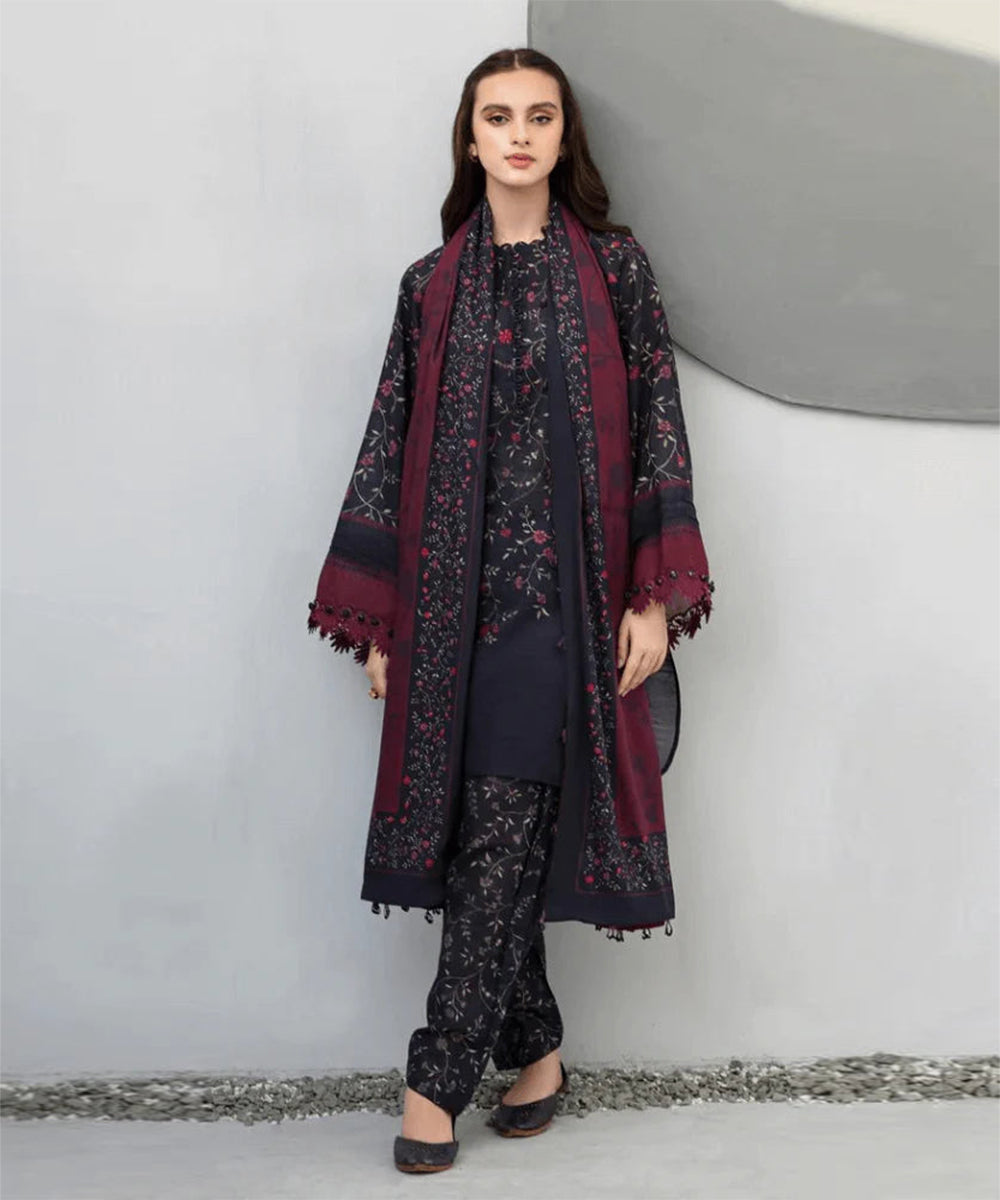 BAROQUE 3PC KARANDI PRINTED SHIRT WITH KARANDI PRINTED DUAPTTA AND TROUSER-812