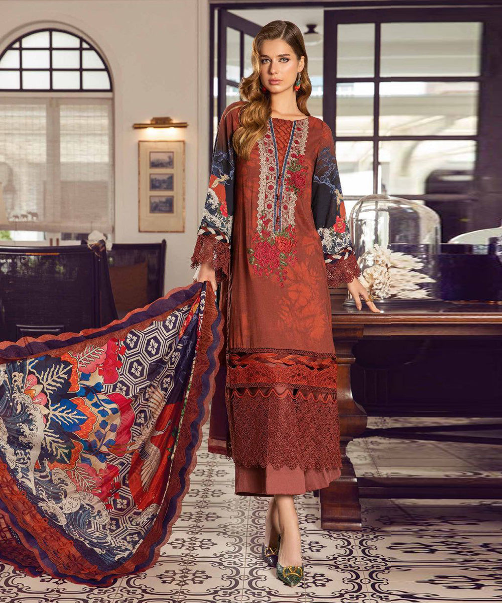 MARIA B 3PC Lawn Printed Shirt With Printed Dupatta And Trouser-778