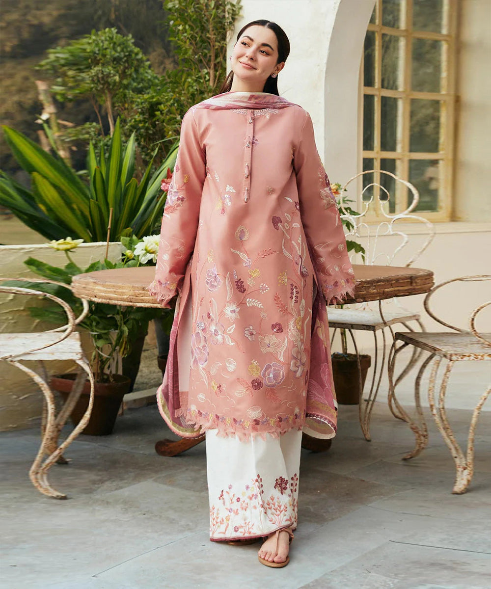 ZAHRA SHAHJAHAN 3PC Lawn Embroidered Shirt With Printed Dupatta-1133