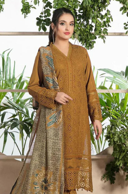 CHARIZMA LAWN-3PC EMBROIDERED SHIRT WITH PRINTED DUPATTA-1066