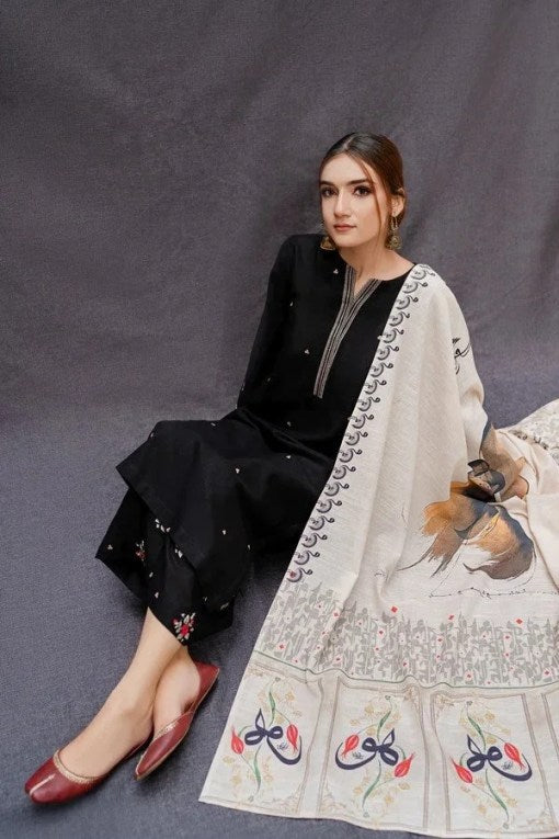 Urge - 3PC Lawn Embroidered Shirt And Trouser With Printed Duppata