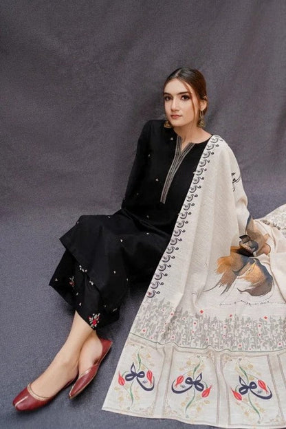 Urge - 3PC Lawn Embroidered Shirt And Trouser With Printed Duppata