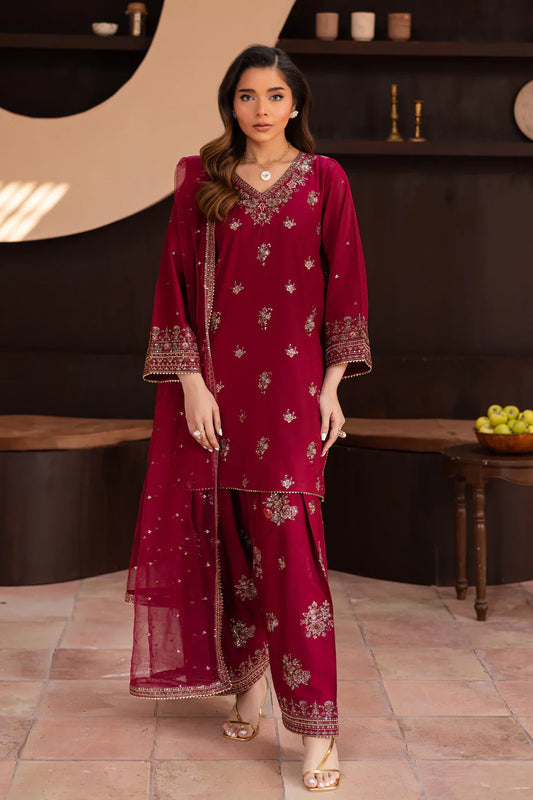 BATIK-3PC embroidered shirt trouser & shaffon dupatta