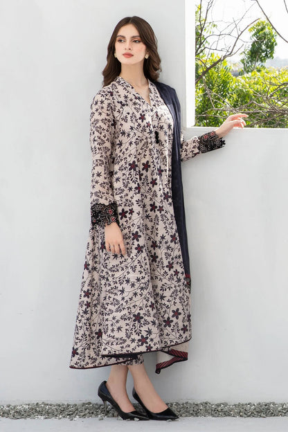 BAROQUE - 3PC Lawn Printed Shirt With Voile Printed Dupatta-1513