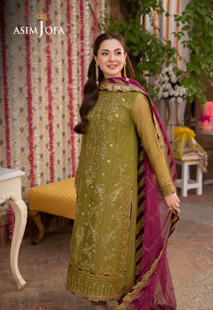 Asim Jofa Lawn 3PC Embroidered With Chiffon Embroidered Dupatta-1032