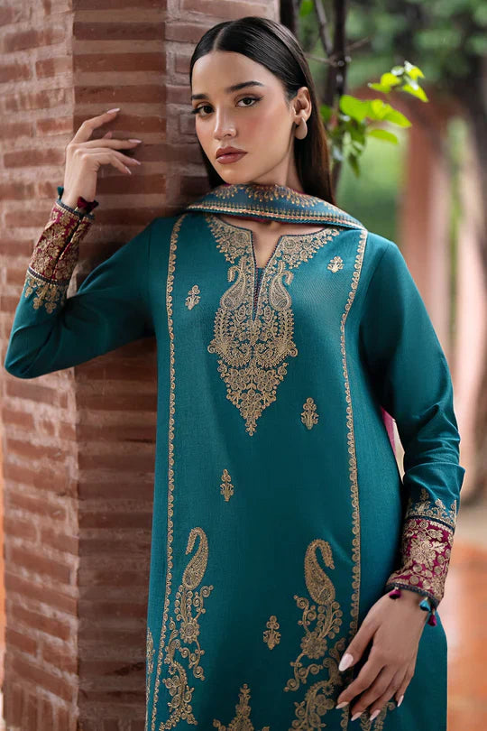 JAZMIN - 3PC EMBROIDERED LAWN SHIRT AND LAWN DUPPATA WITH TROUSER