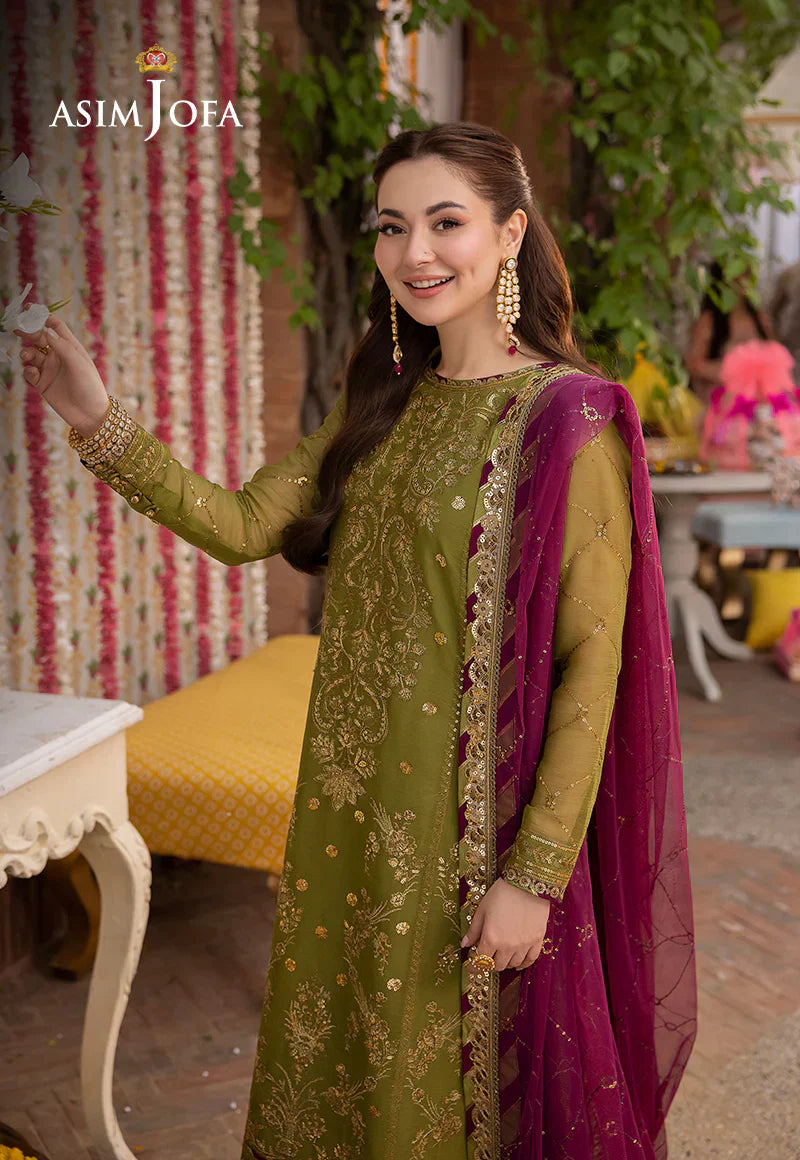 Asim Jofa Lawn 3PC Embroidered With Chiffon Embroidered Dupatta-1032