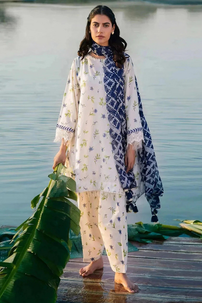 MARIA B 3PC KARANDI PRINTED SHIRT WITH KARANDI PRINTED DUAPTTA AND TROUSER-814