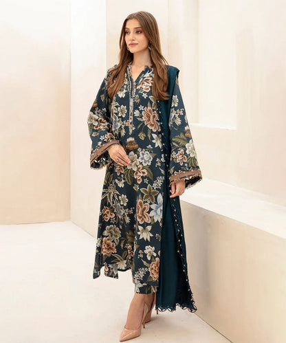 BAROQUE 3PC KARANDI PRINTED SHIRT WITH KARANDI PRINTED DUAPTTA AND TROUSER-832