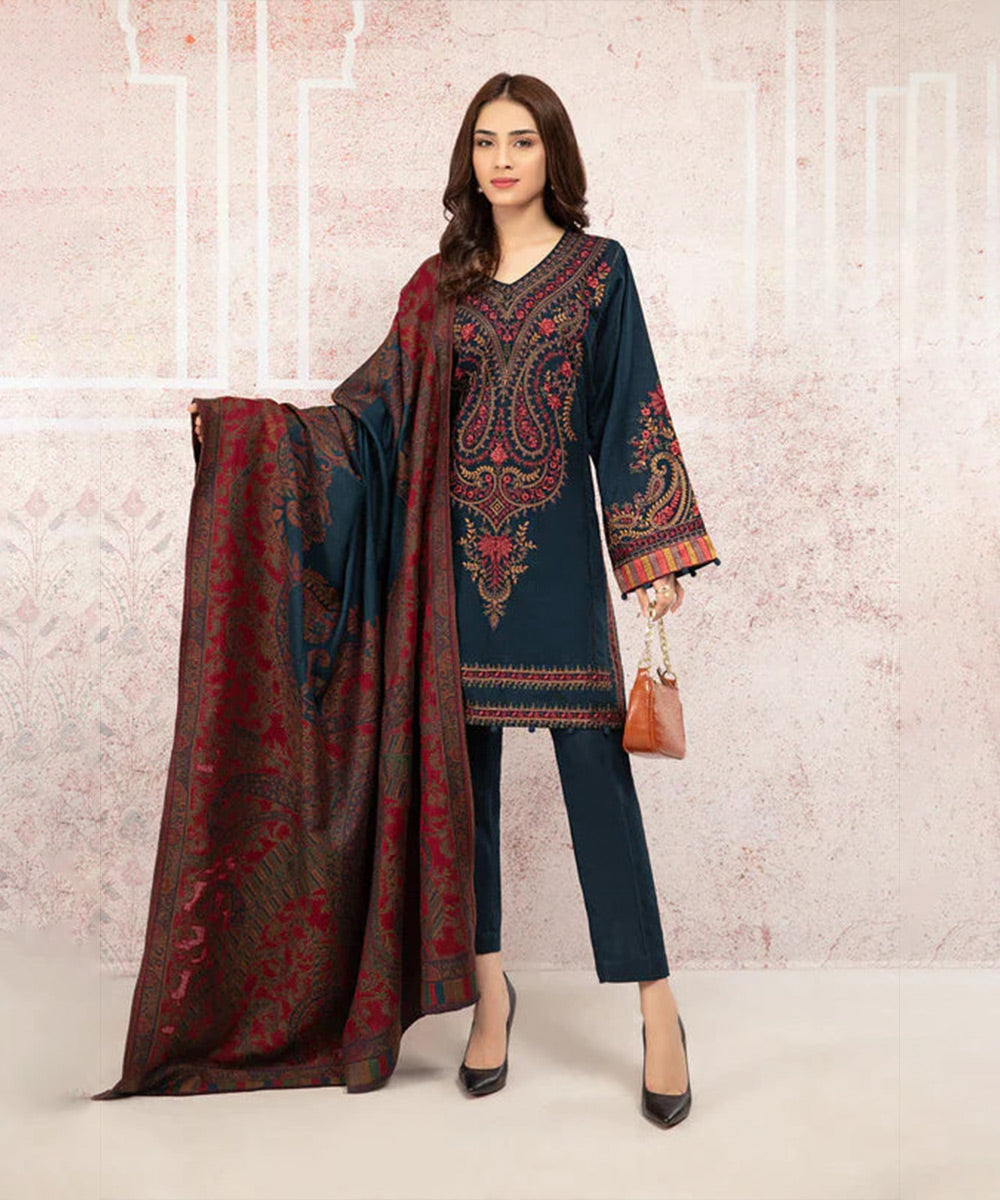 MARIA B Lawn-3PC Embroidered with Digital printed  Dupatta-1094