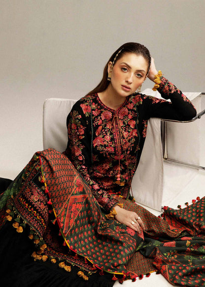 Hussain Rehar Lawn 3PC Embroidered With Digital Printed Dupatta-1161