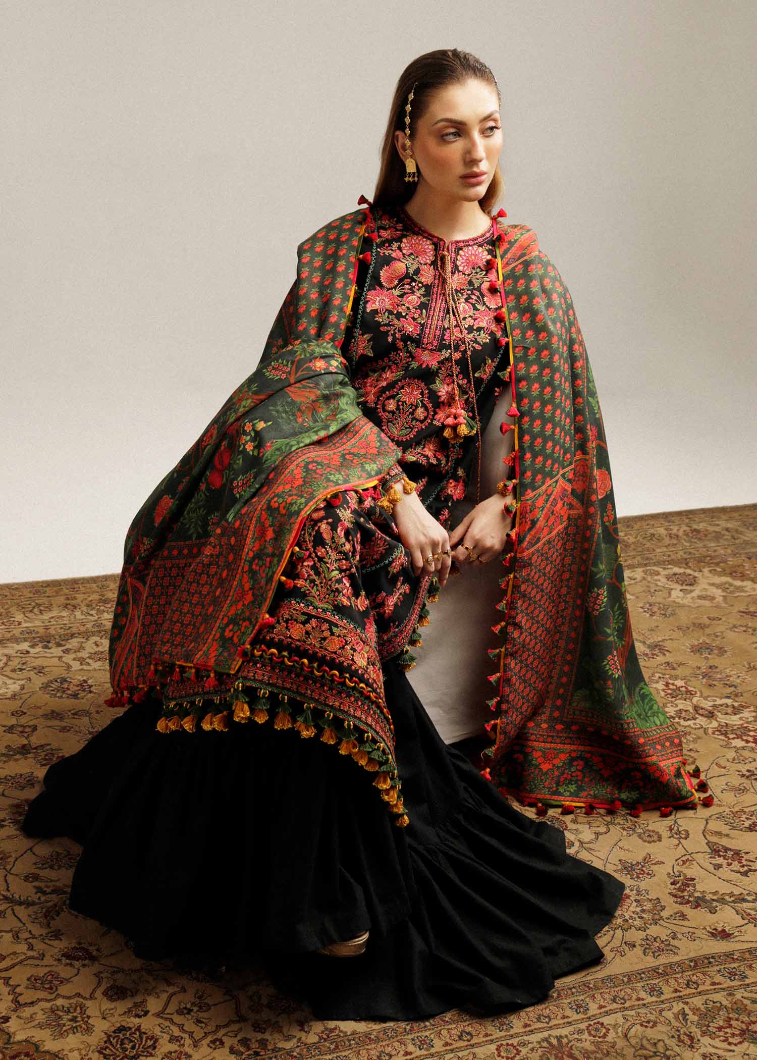 Hussain Rehar Lawn 3PC Embroidered With Digital Printed Dupatta-1161