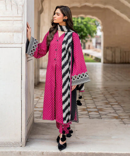 BAROQUE - 3PC Lawn Printed Shirt With Voile Printed Dupatta-1511