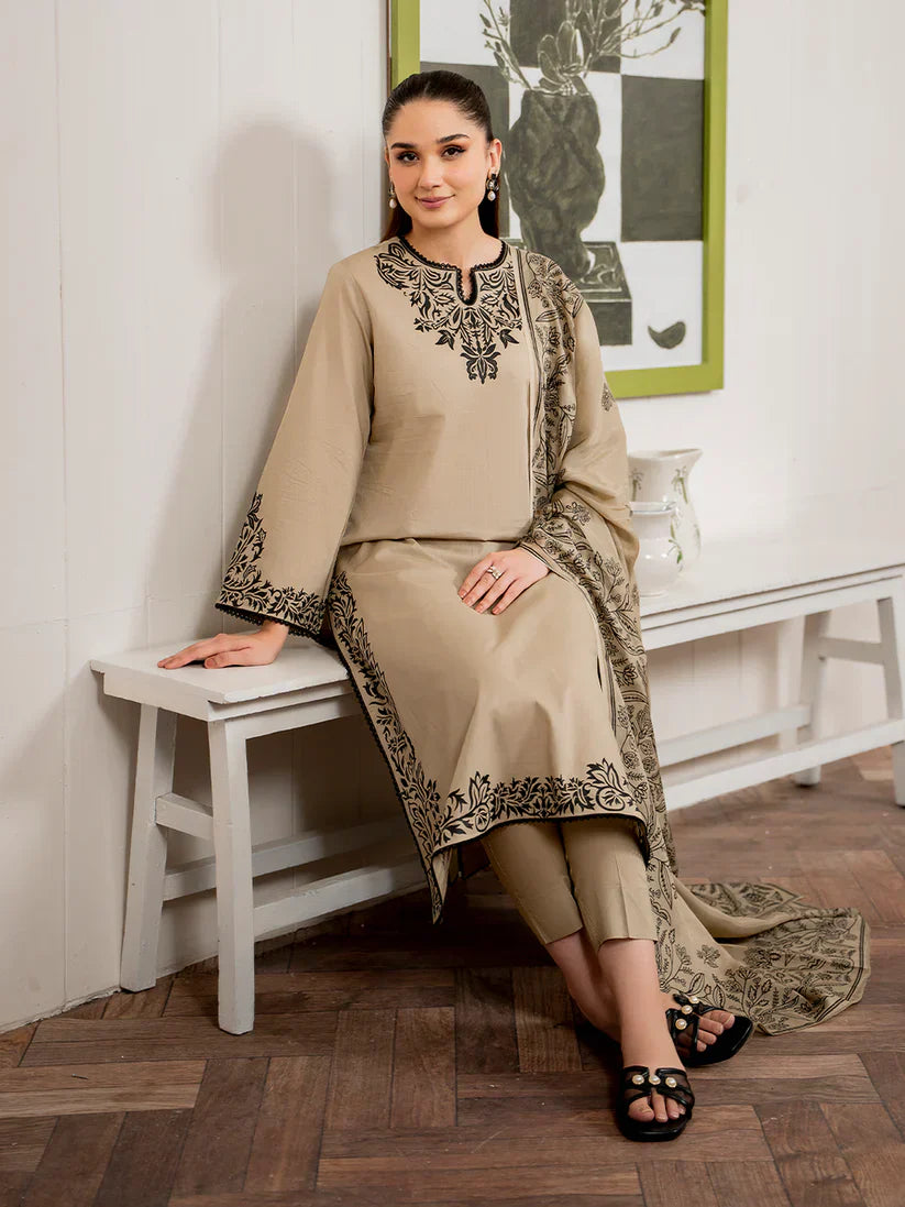 GRANEUT 3PC Lawn Embroidered Shirt With Printed Dupatta-1150