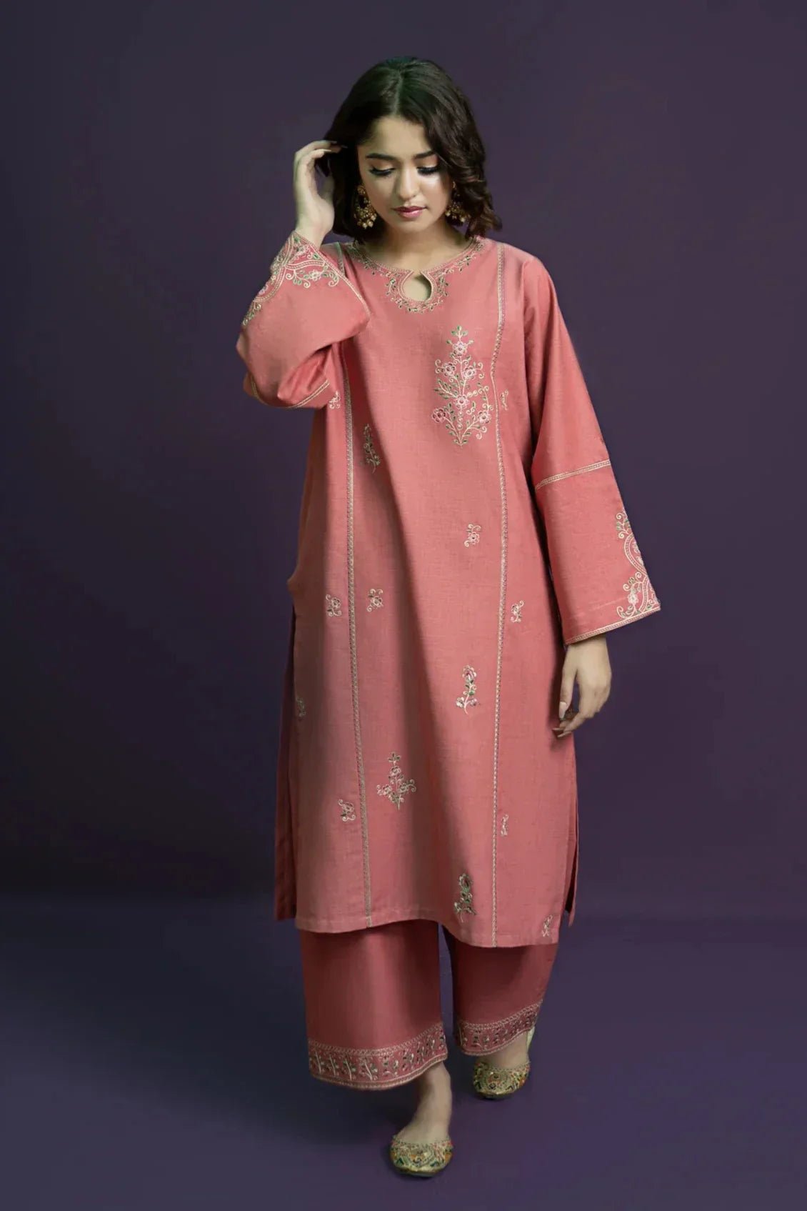 URGE Dhanak 2PC Embroidered With Embroidered Trouser-299