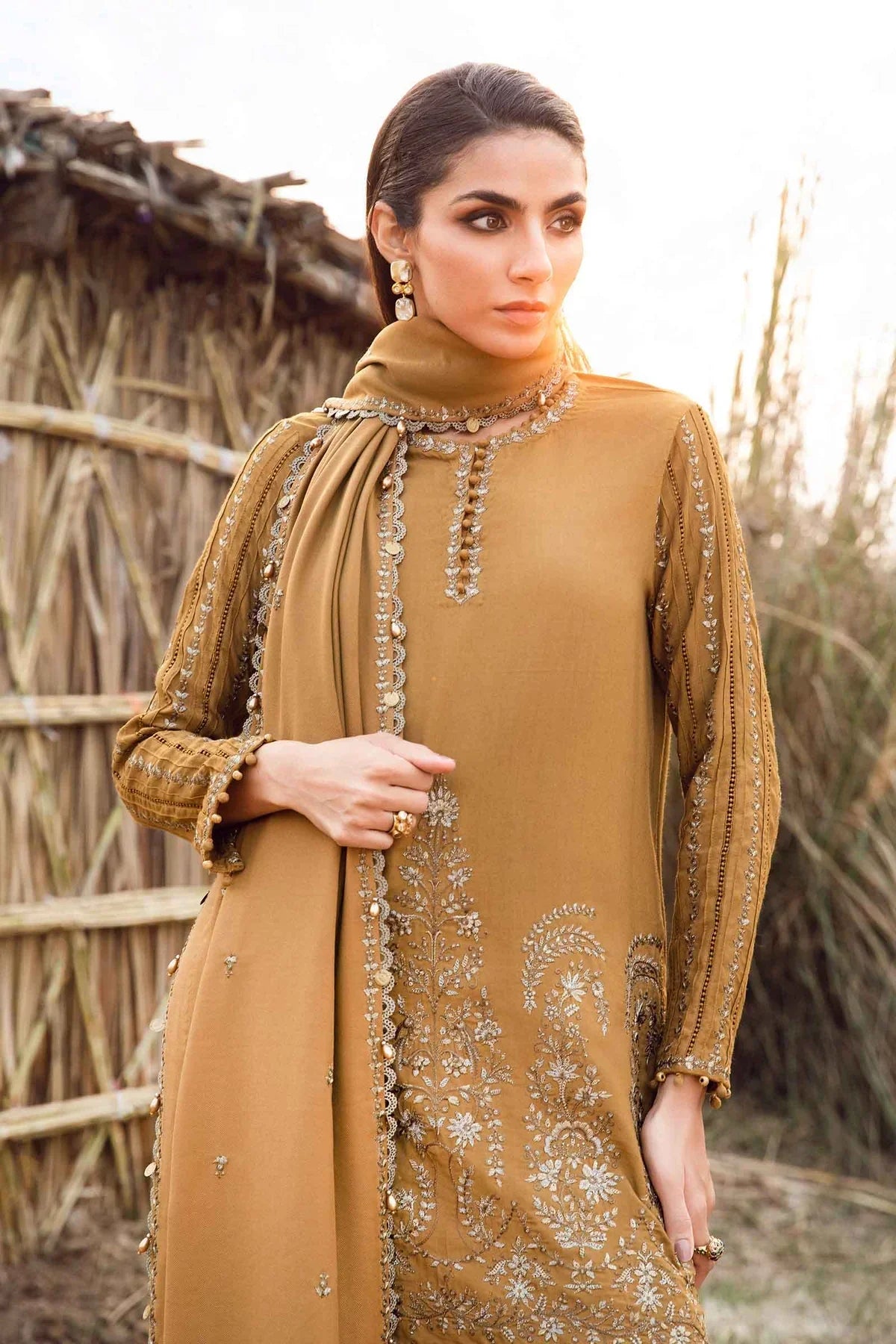 MARIA B LAWN 3PC EMBROIDERED WITH EMBROIDERED DUPATTA-1076