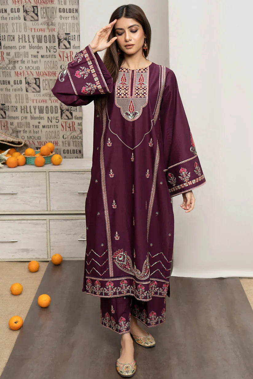 URGE Dhanak 3PC Embroidered With Digital Printed Shawl-180