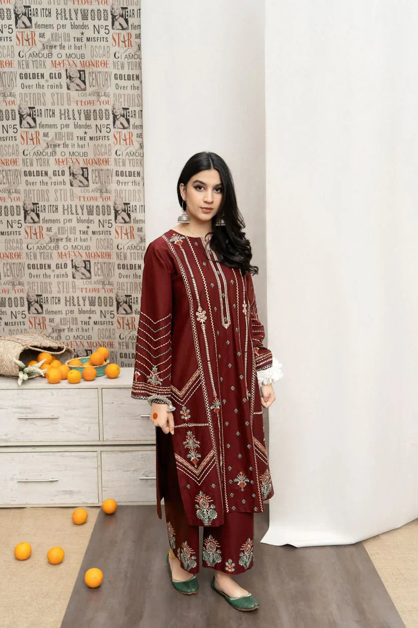 URGE Dhanak 3PC Embroidered With Digital Printed Shawl-169