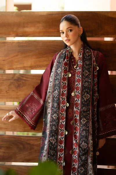 BAROQUE Lawn-3PC Embroidered With Digital Printed Dupatta-1010