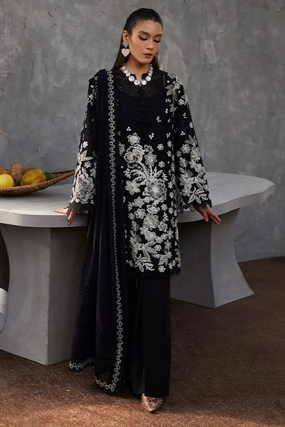 CROSS STITCH 3PC LAWN EMBROIDERED SHIRT WITH CHIFFON EMBROIDERED DUPATTA-441