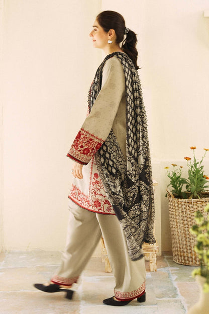 ZARASHAHJAHAN Lawn-3PC Embroidered with Digital printed Dupatta-1018