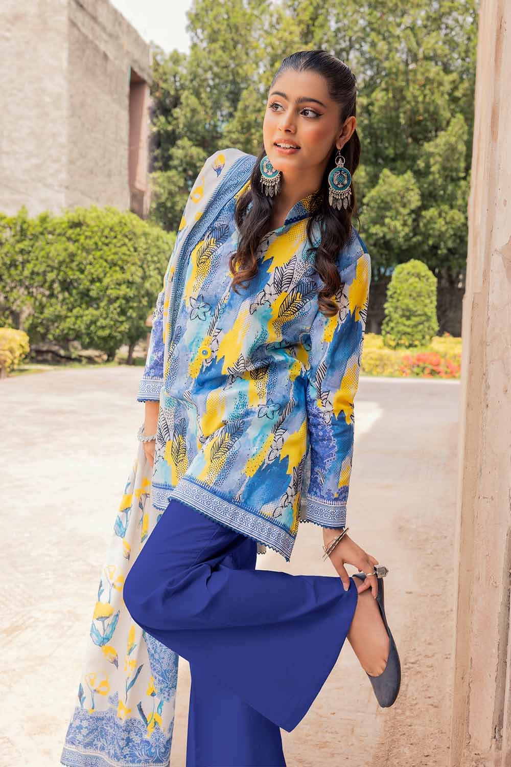 Gul Ahmed-3PC Digital lawn printed shirt Trouser & Duppata