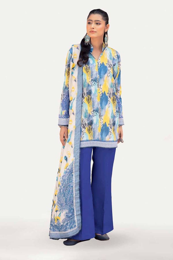 Gul Ahmed-3PC Digital lawn printed shirt Trouser & Duppata