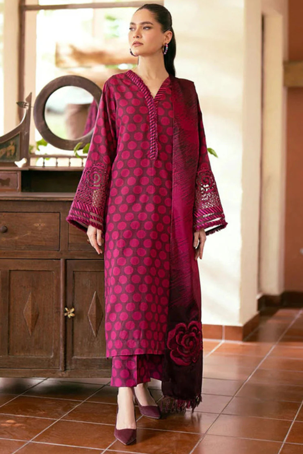 BAROQUE 3PC KARANDI PRINTED SHIRT WITH KARANDI PRINTED DUAPTTA AND TROUSER-829