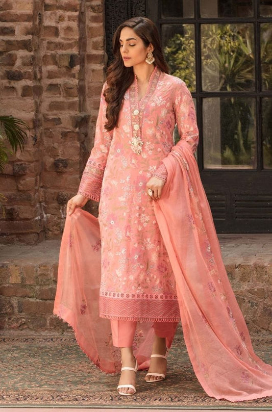 baroque - 3PC EMBROIDERED LAWN SHIRT AND PRINTED DUPPATA WITH TROUSER
