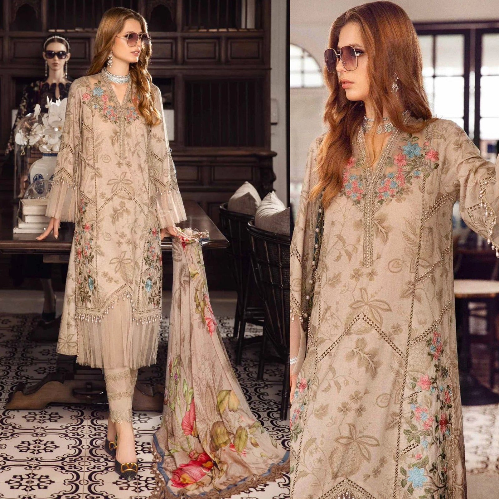 MARIA B 3PC Lawn Printed Shirt With Printed Dupatta And Trouser-776