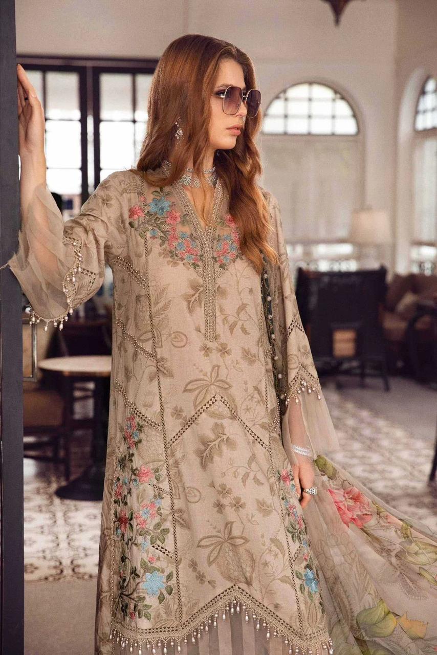 MARIA B 3PC Lawn Printed Shirt With Printed Dupatta And Trouser-776