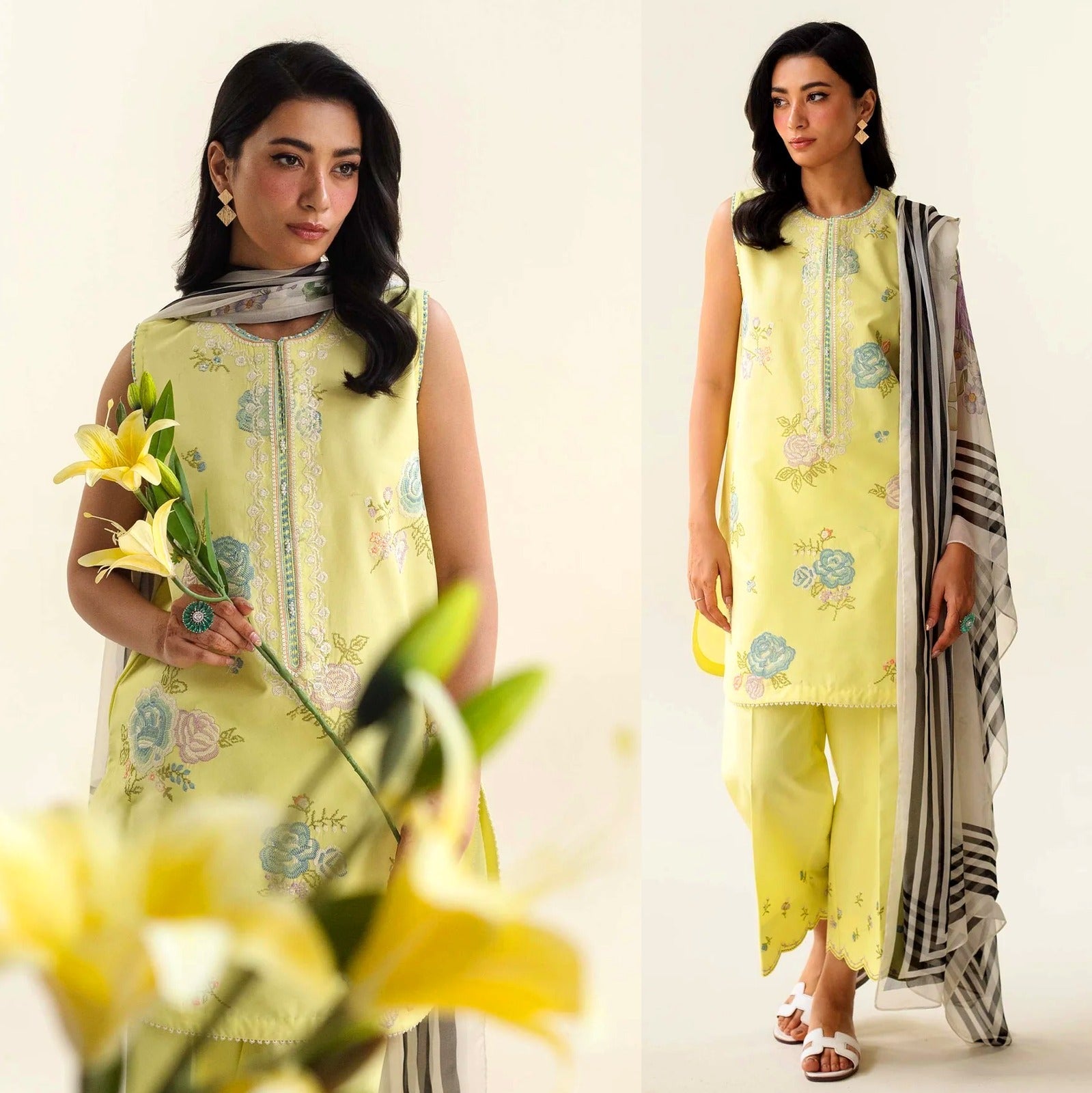 ZARA SHAHJAHAN 3PC Lawn Embroidered Shirt With Printed Dupatta-507