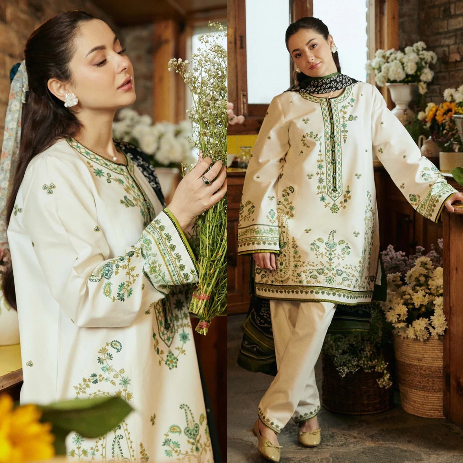 Zara Shahjahan Lawn 3PC Embroidered With Printed Dupatta-488