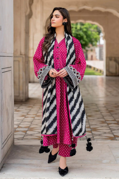 BAROQUE - 3PC Lawn Printed Shirt With Voile Printed Dupatta-1511