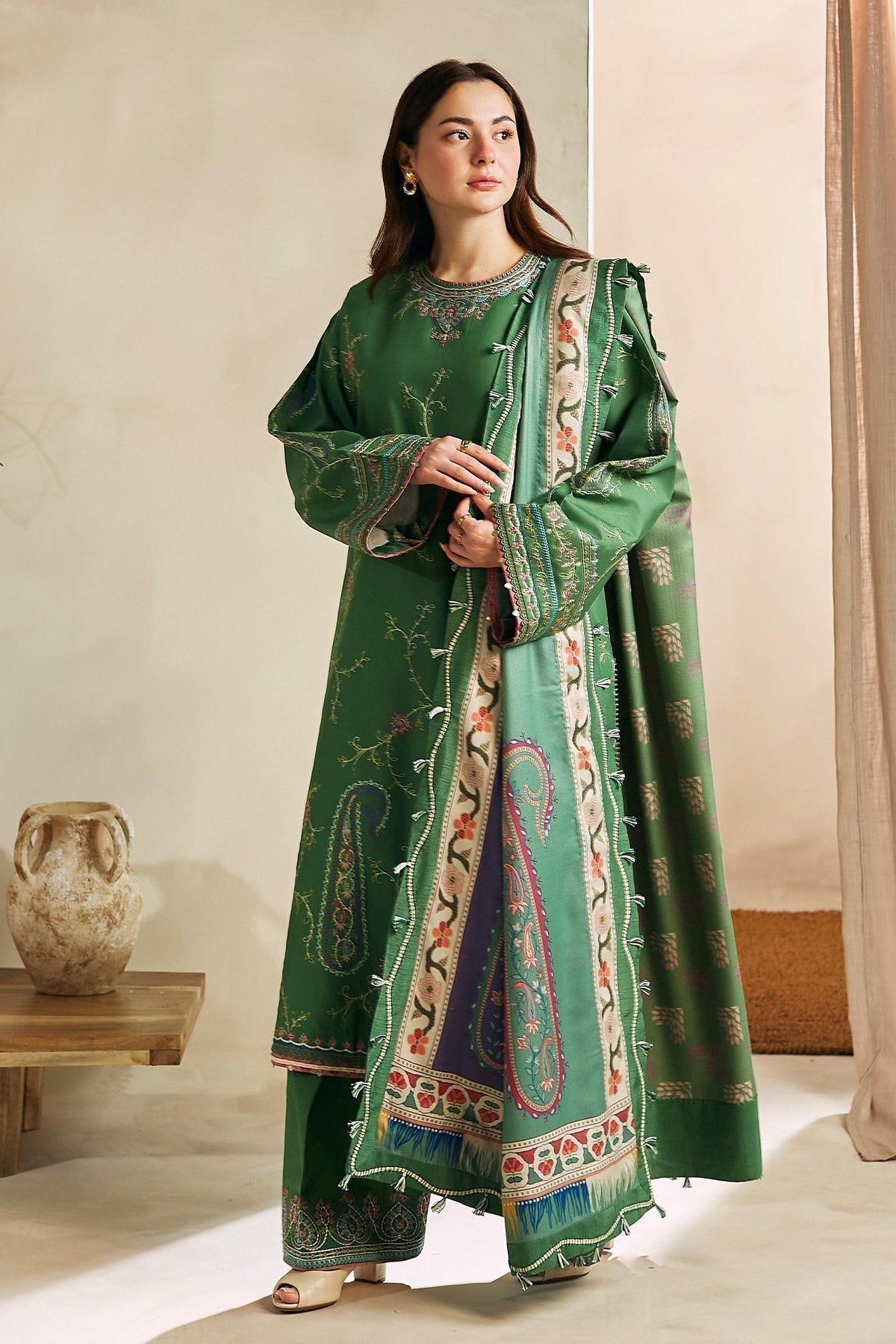 ZARA SHAHJAHAN Lawn-3PC Embroidered with Digital Printed Dupatta-1141