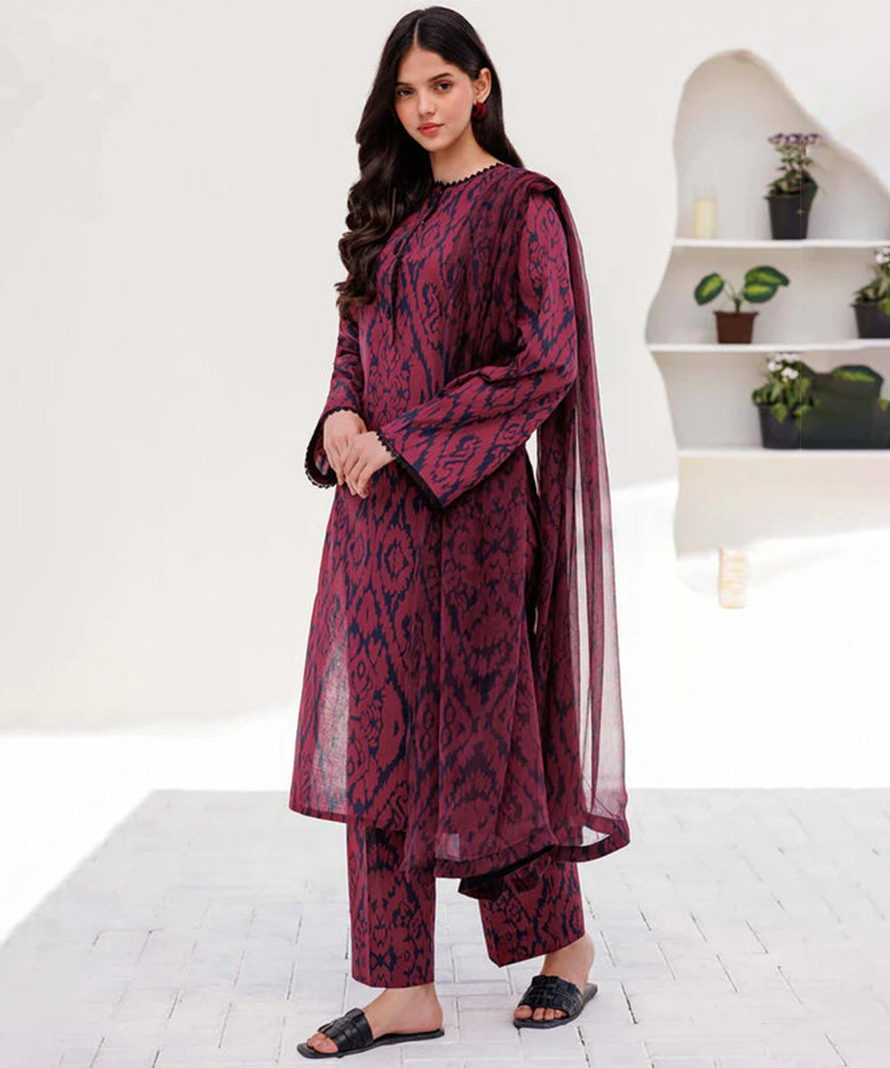 KARANDI 3PC PRINTED SHIRT WITH KARANDI PRINTED DUAPTTA AND TROUSER-822