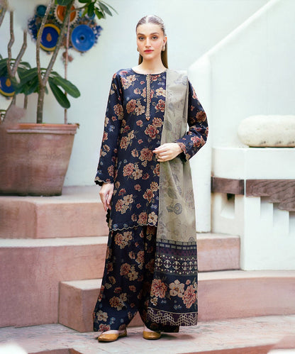 BAROQUE - 3PC Lawn Printed Shirt With Voile Printed Dupatta-1514