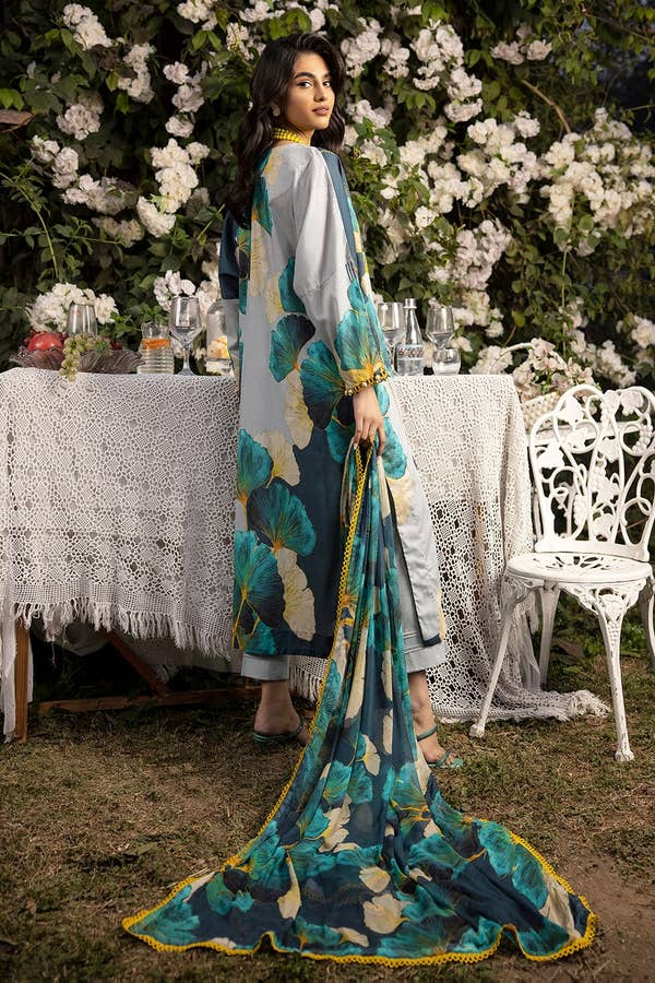 Gul Ahmed-3PC Digital lawn printed shirt Trouser & Duppata